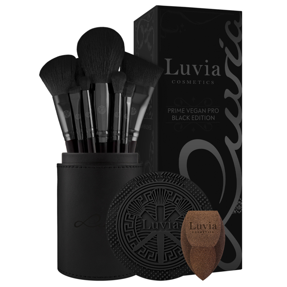 luvia Prime Vegan Pro - Black Set de Pinceaux Visage et Yeaux