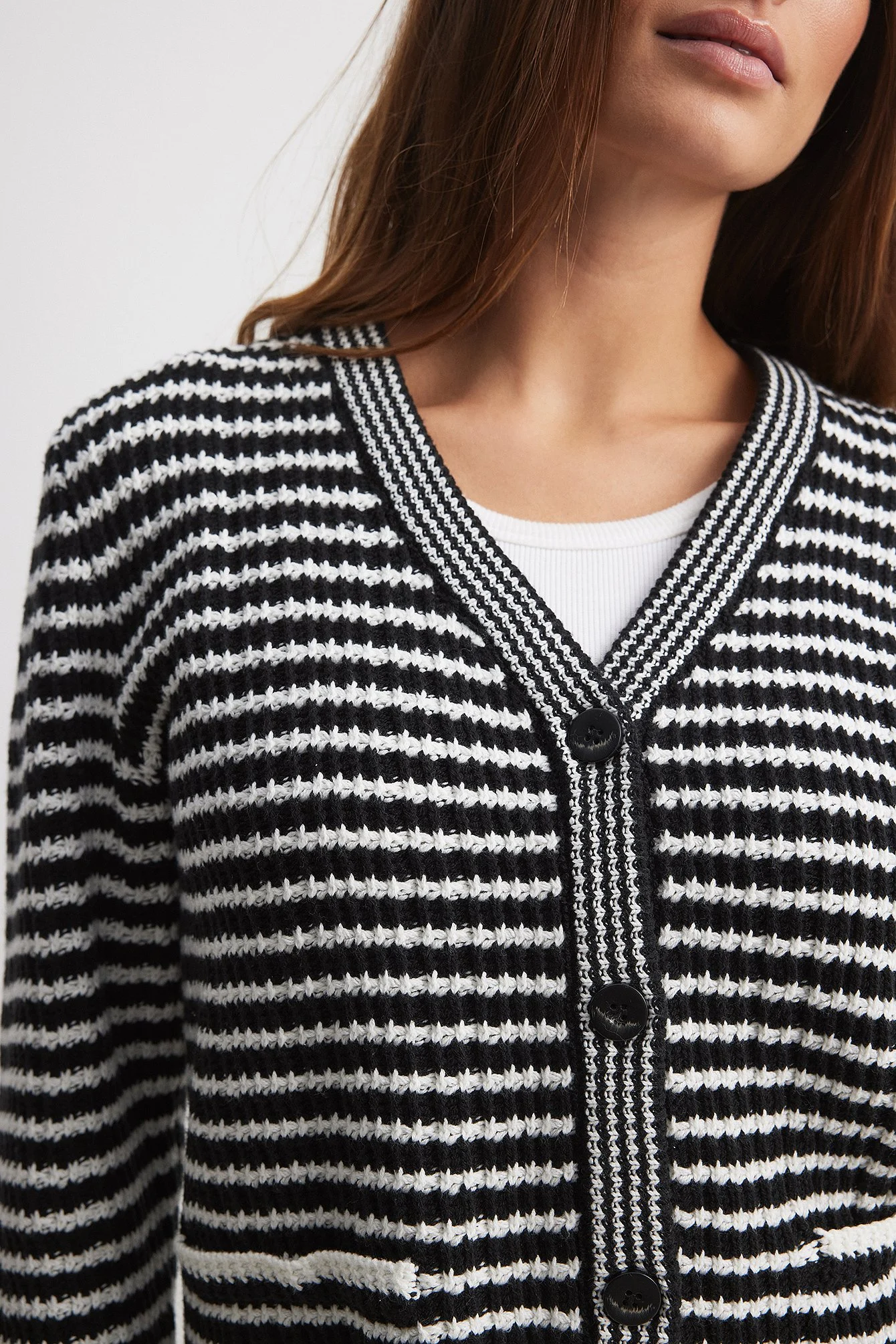 Gestreifter Oversize-Strickcardigan