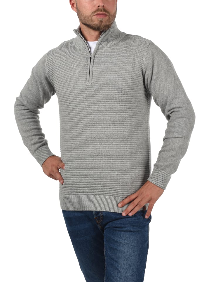 INDICODE Troyer IDRichard 35421MM Strickpulli mit Stehkragen in Grau günstig kaufen