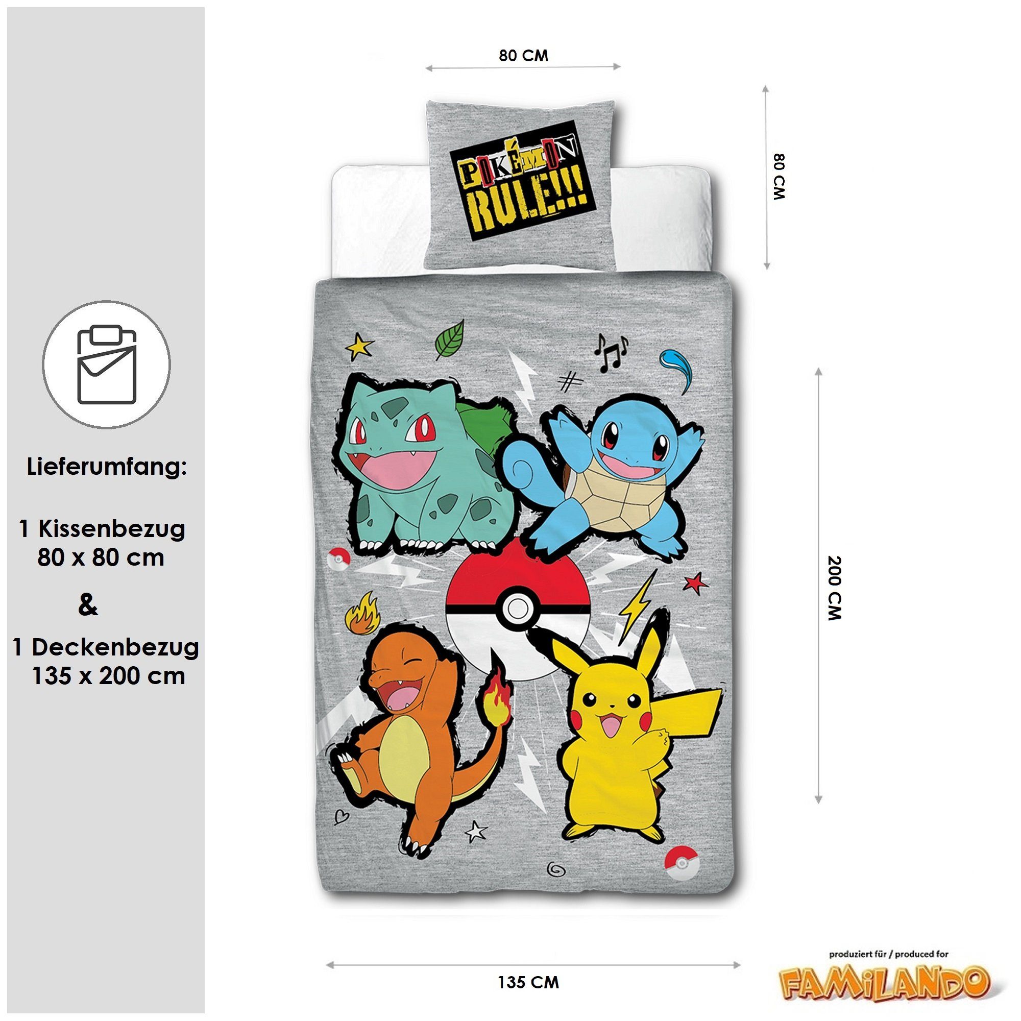 Kinderbettwäsche Pokemon 