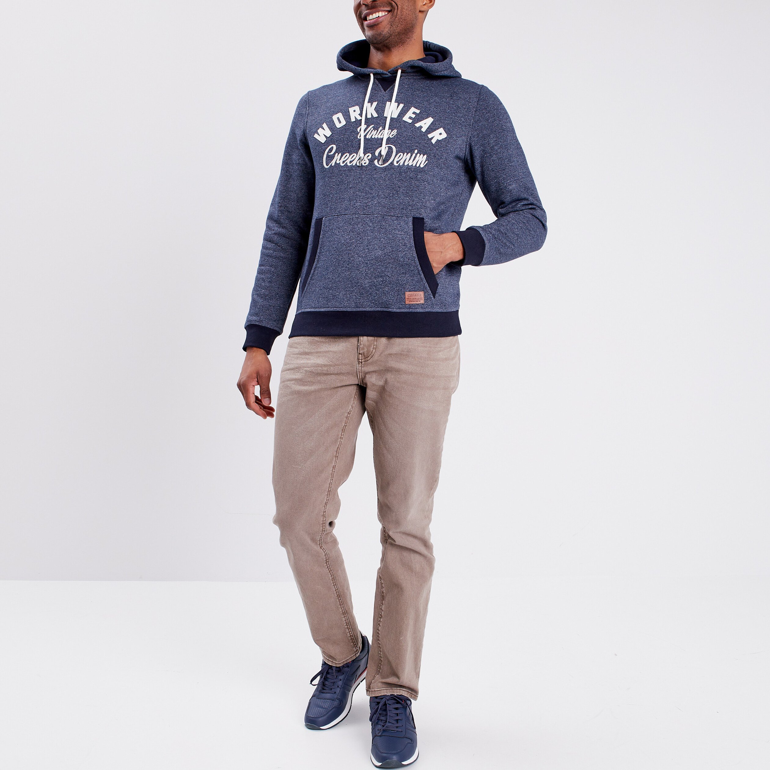 Sweat à capuche hoodie Creeks bleu gris homme | La Halle