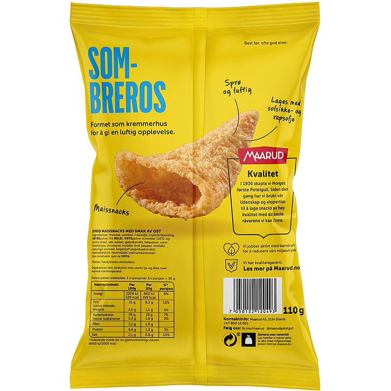 Maarud Sombreros 110 g cheddar