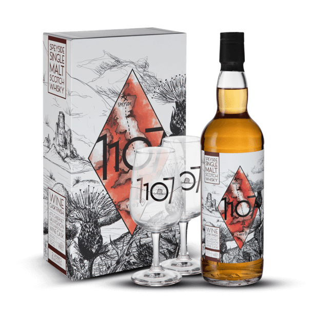 Coffret 1107 Wine Cask + 2 Verres 43%