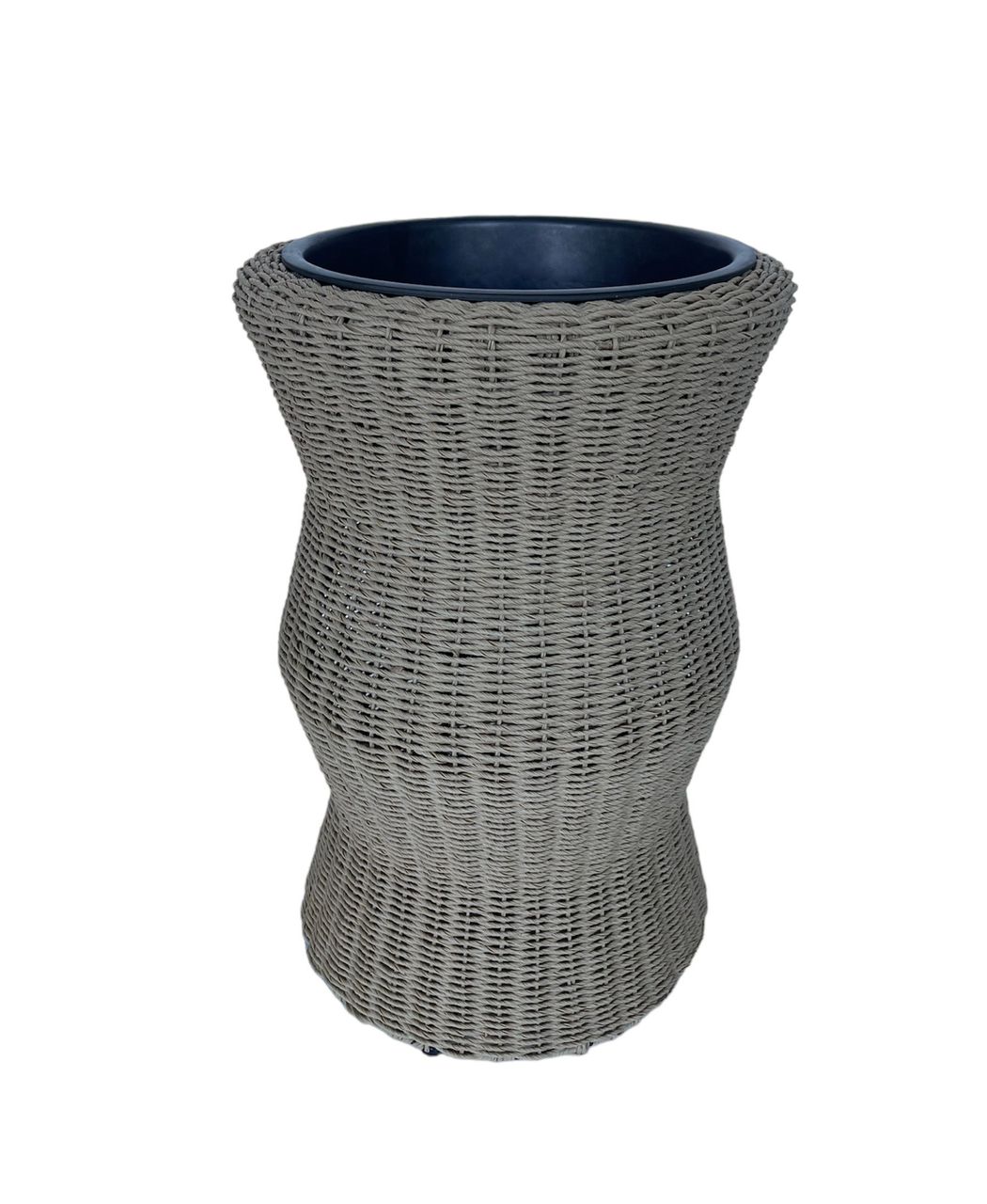 HC Garten & Freizeit Blumentopf Rattan-Optik mit Plastiktopf