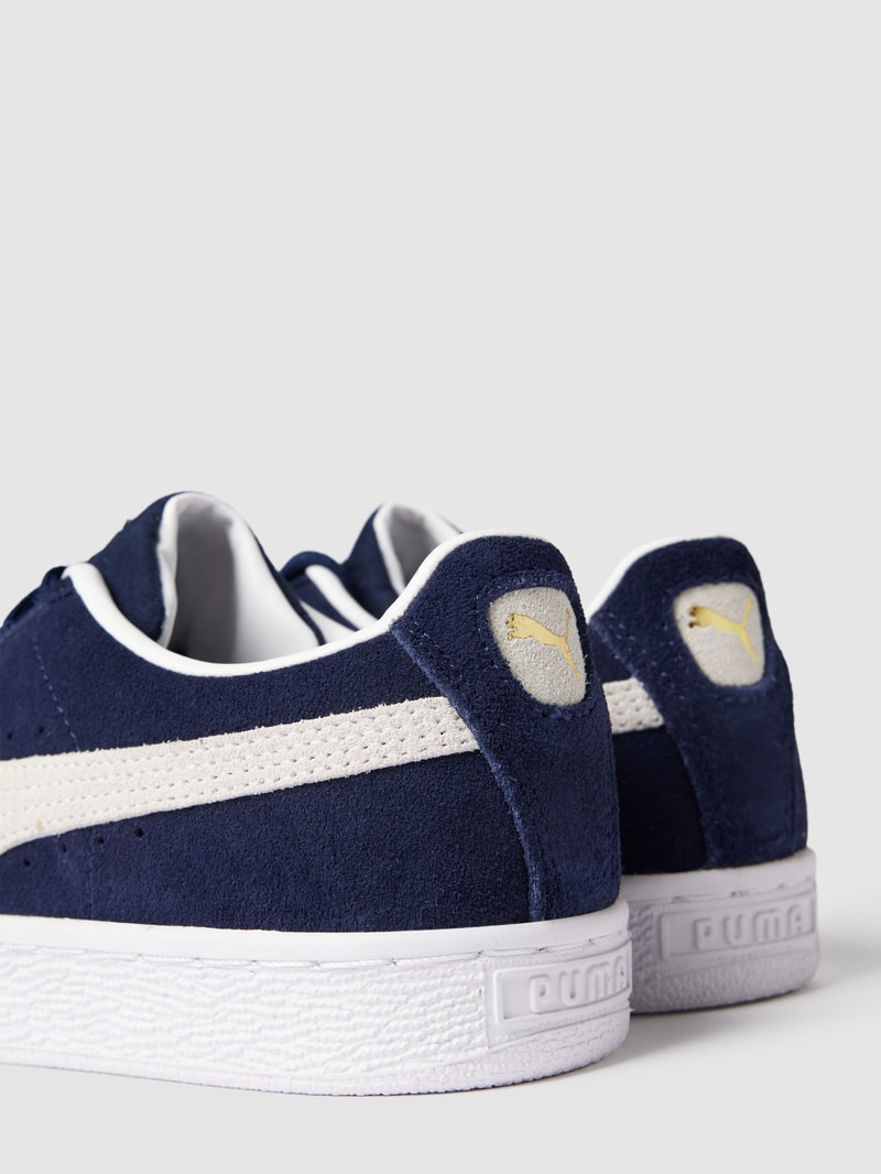 Sneaker mit Kontrastbesatz Modell 'SUEDE' in marineblau