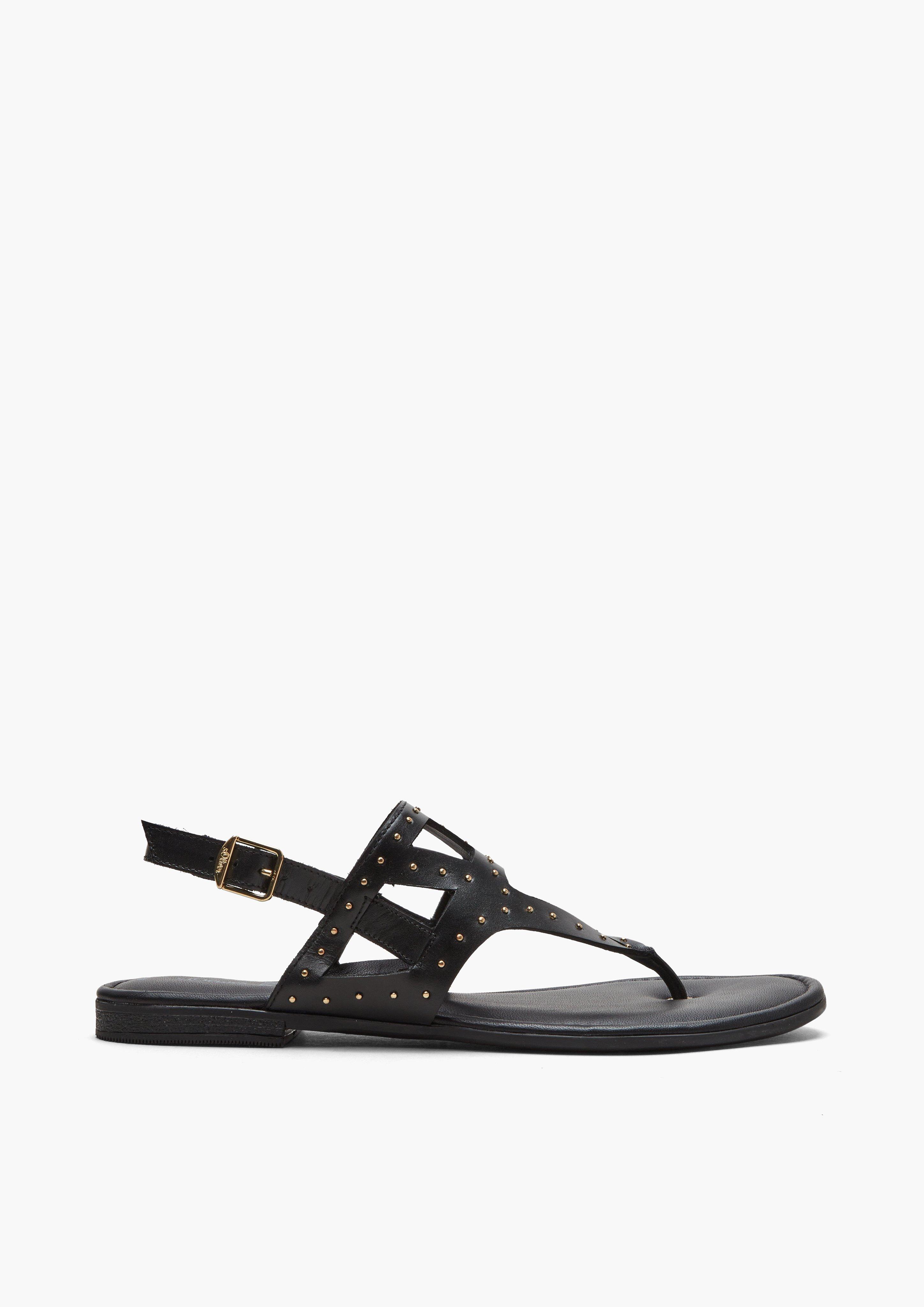 Leder-Sandalen mit Nieten-Besatz  101.101.103.28114-001
