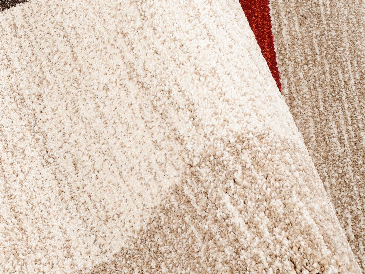 Webteppich Castle Diamant Beige-Braun-Rot 65 x 130 cm