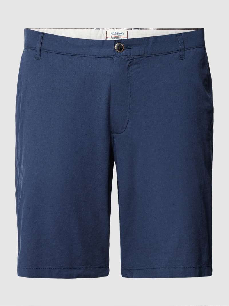 PLUS SIZE RegularFit Shorts mit Leinen Modell 'DAVE' in marineblau