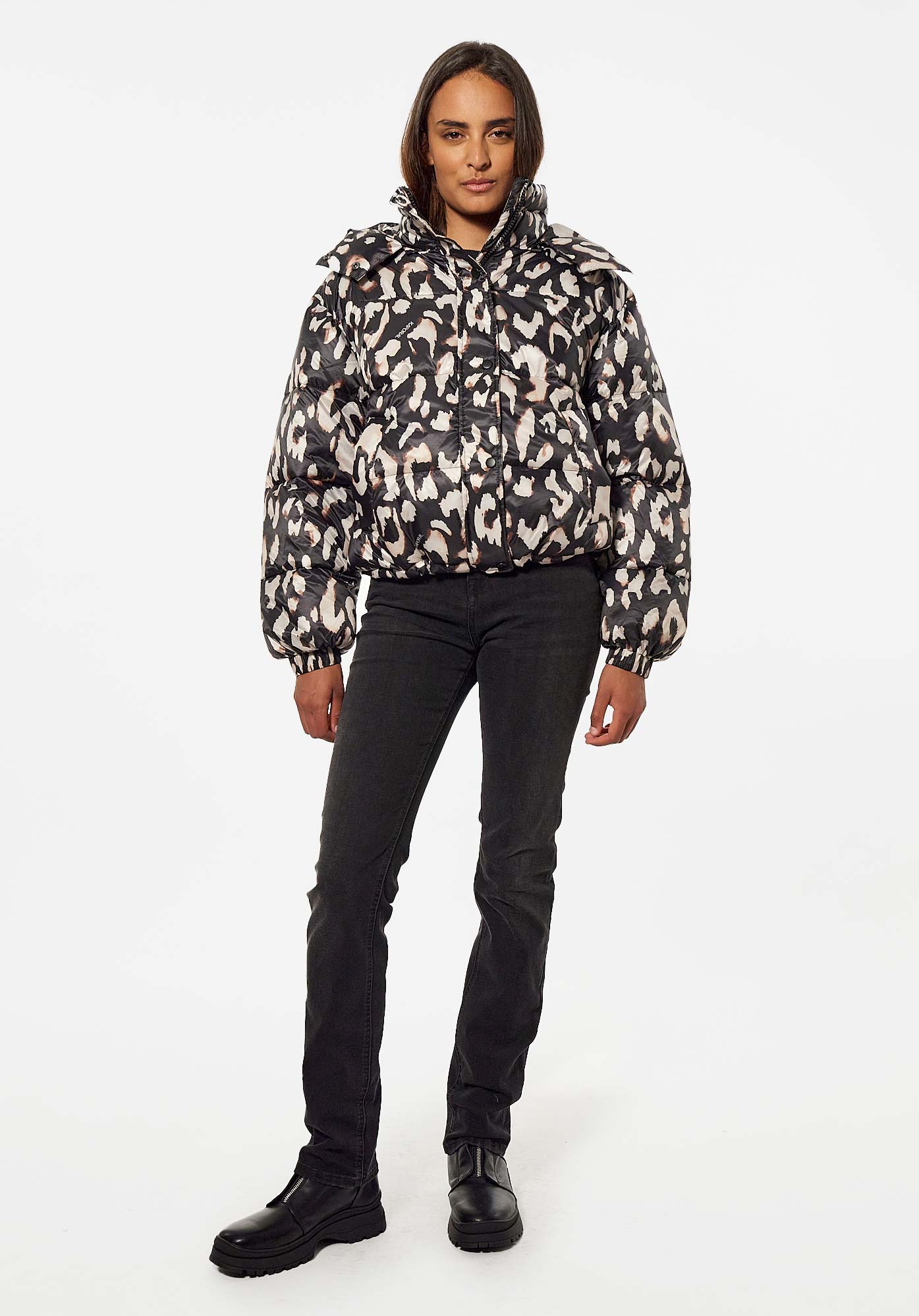 DAILY  Doudoune noire et beige Femme