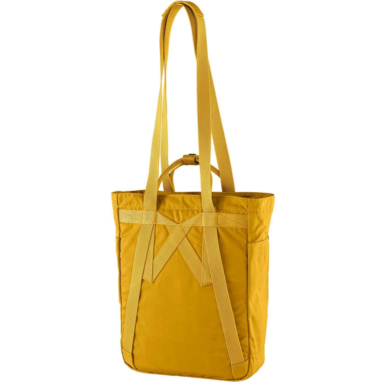 Fjällräven Umhängetasche Fjällräven Shopper/Rucksack 2in1 Kanken Totepack ochre (Stück, Stück), Reißverschluss