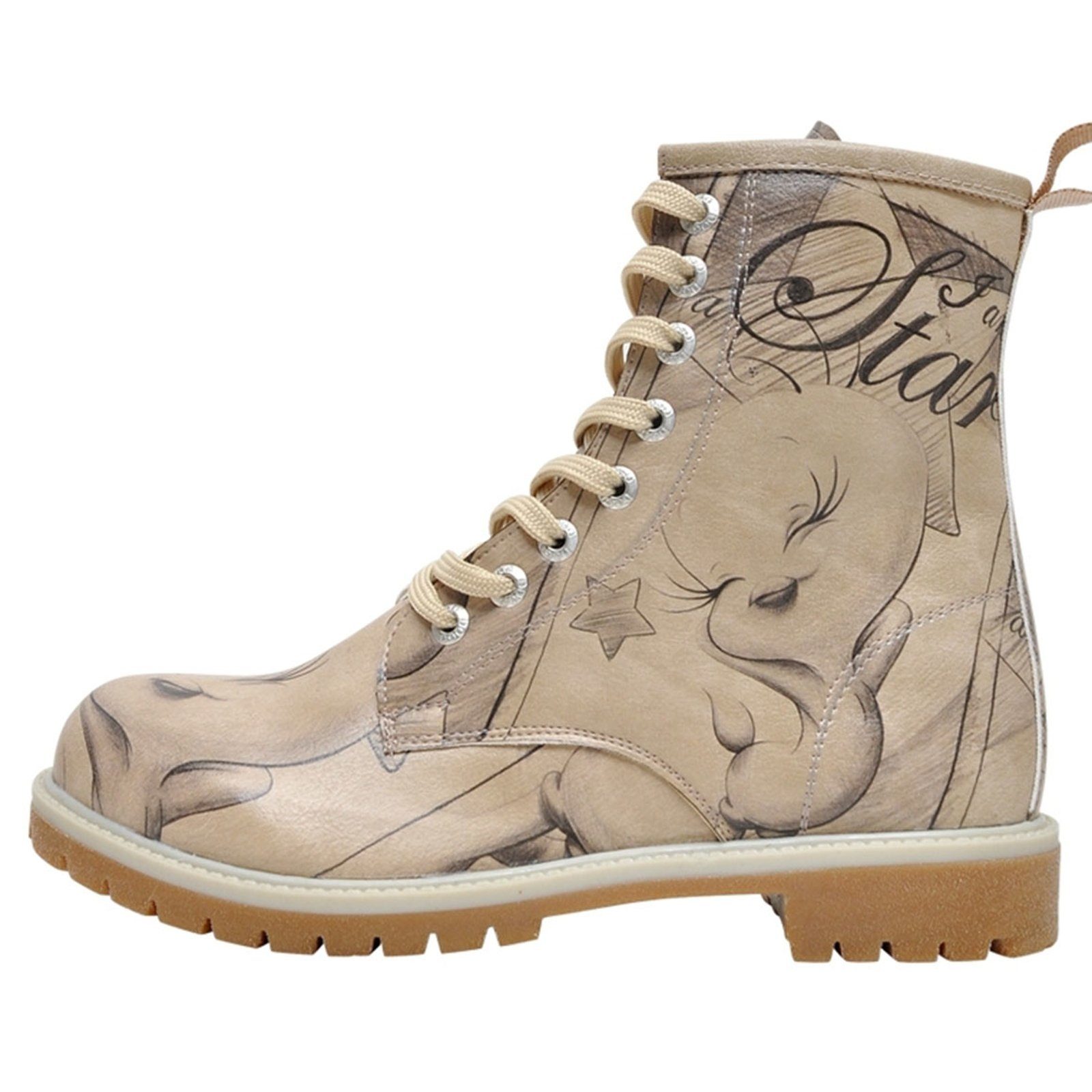 DOGO Tweety Sketch Schnürboots Vegan