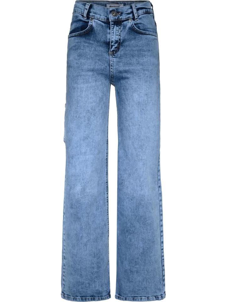 Blue Effect Wide Leg Jeans Worker Style slim fit in medium blue günstig kaufen