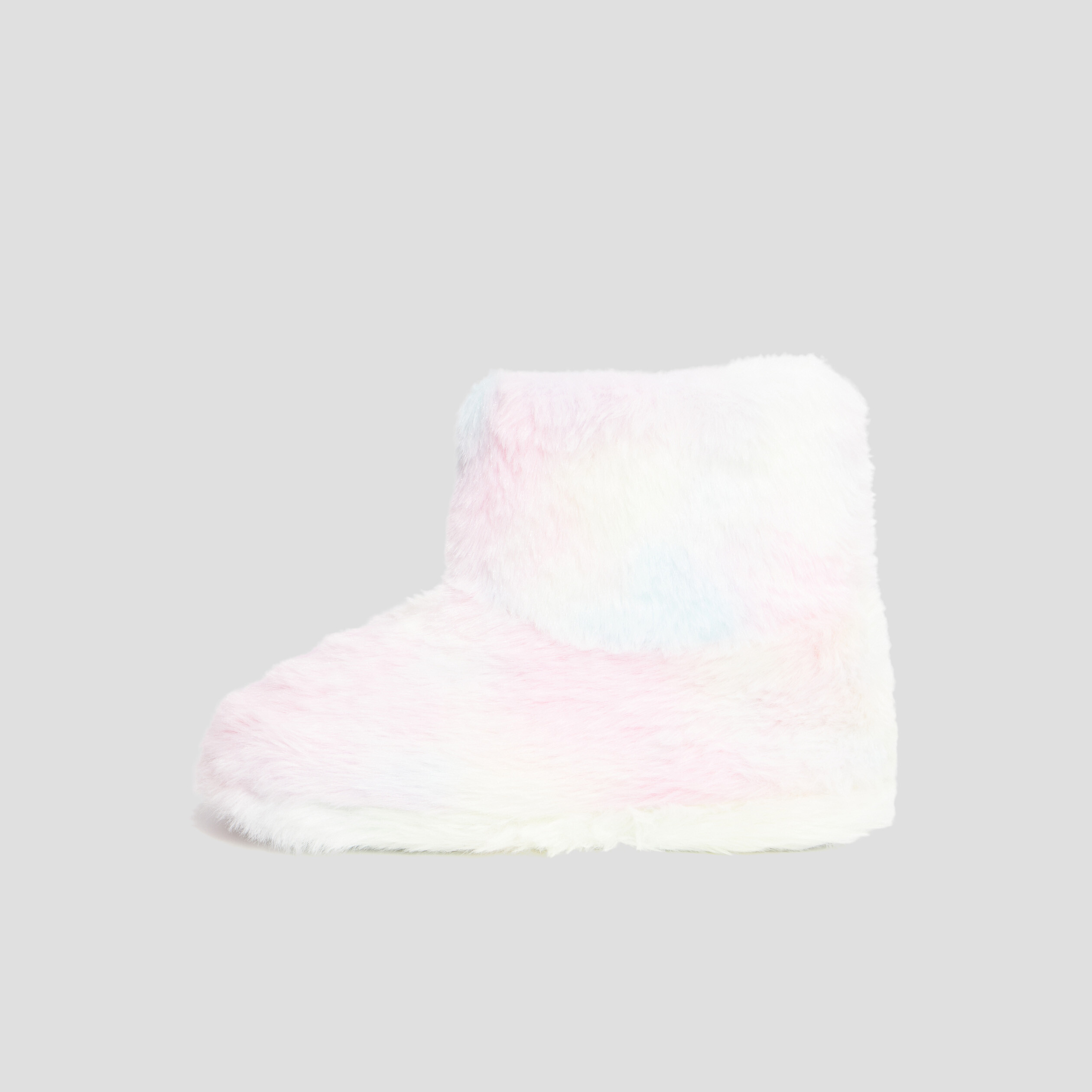 Chaussons bottines imitation fourrure multicolore fille | La Halle