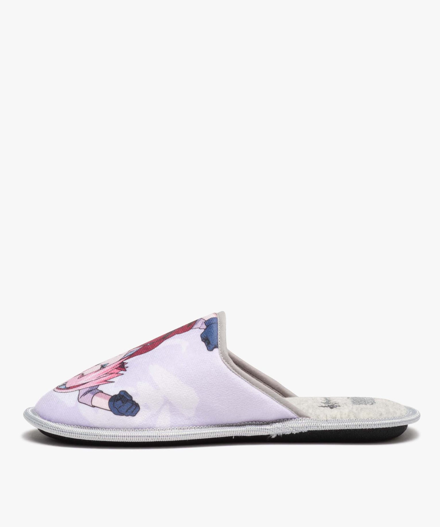 Chaussons femme mules en jersey imprimées - Naruto gris | GEMO