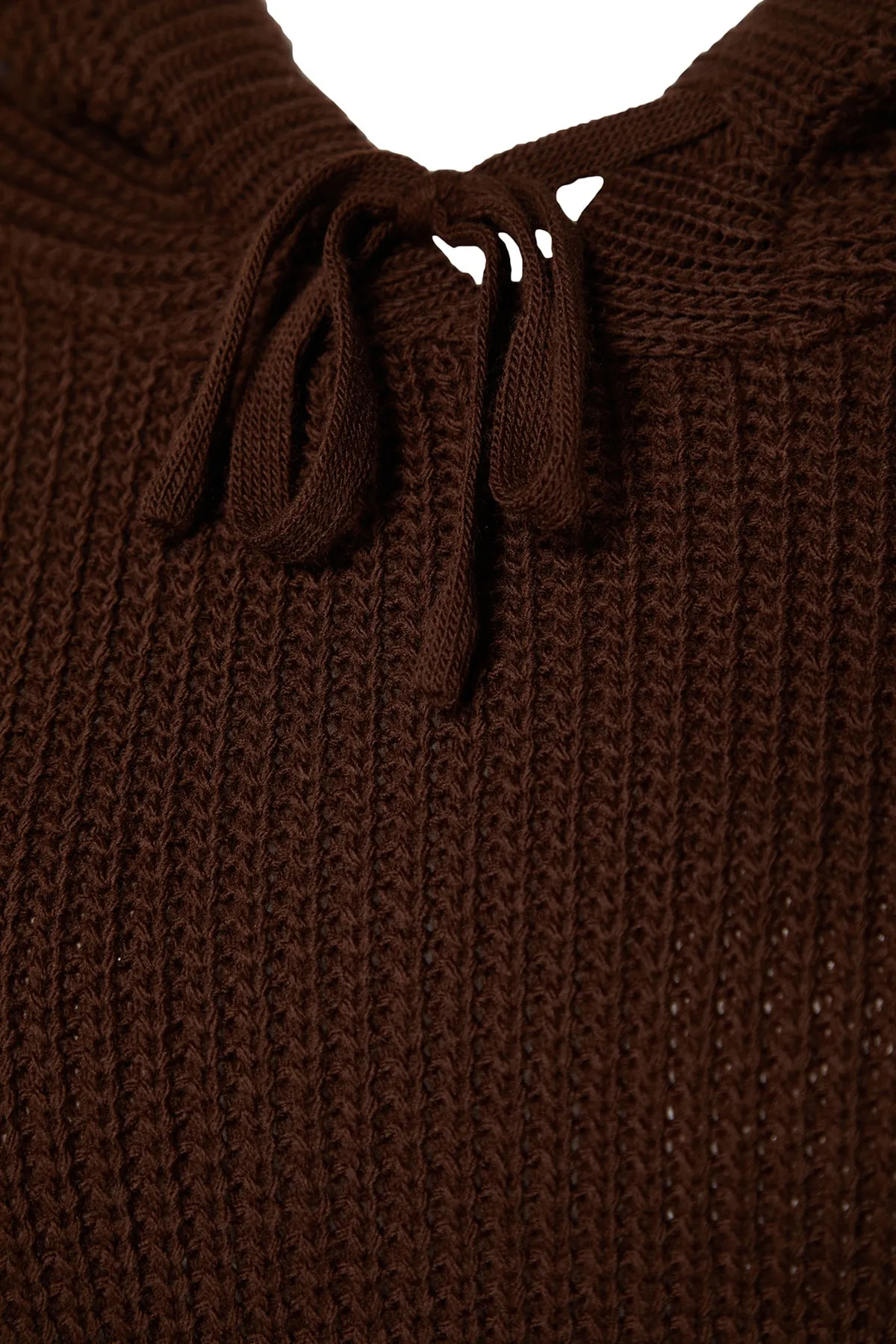 Trendyol Collection  Braunes Mini-Strickkleid mit Kapuze TWOAW23EL00075