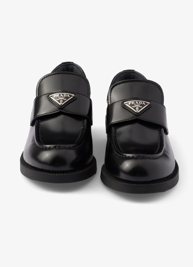 Mocassins Prada de couro com logotipo