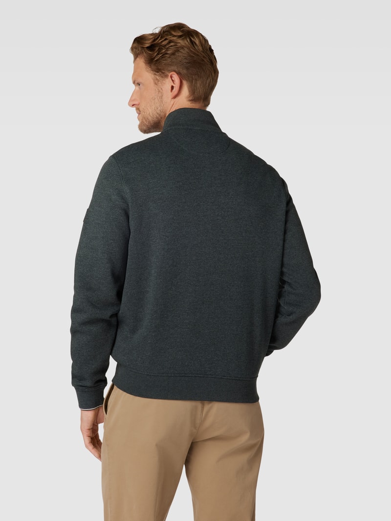 Sweatjacke mit Stehkragen in anthrazit
