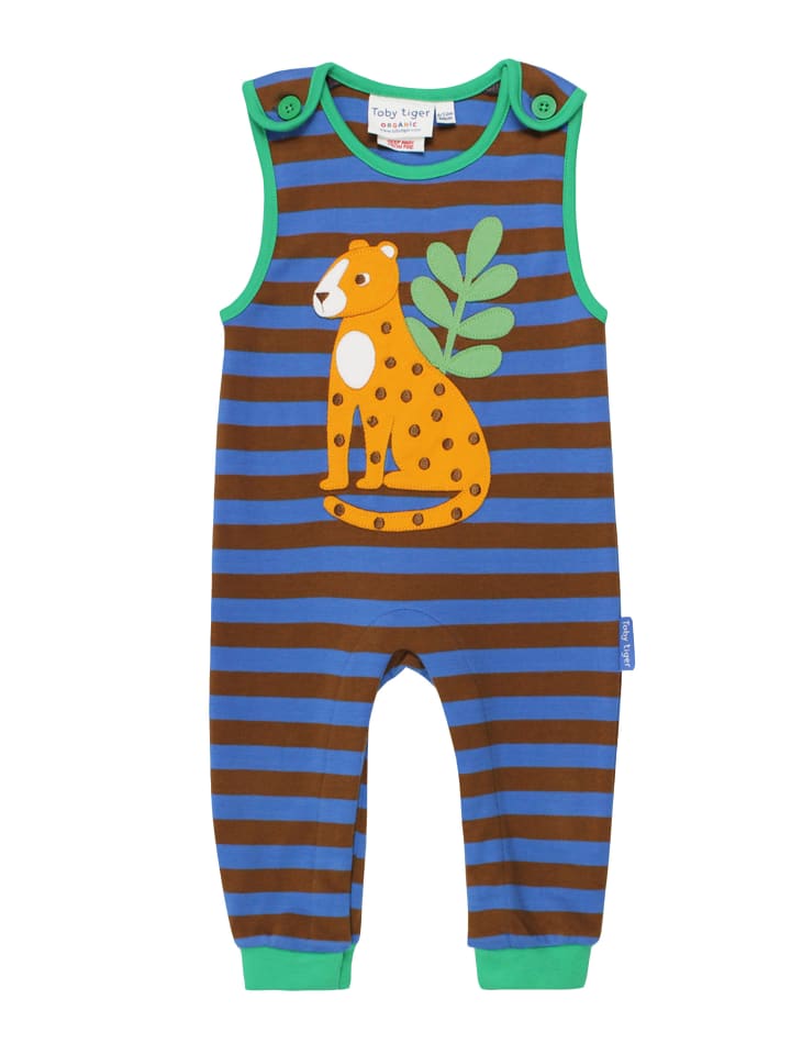 Toby Tiger Strampler mit Leoparden Applikation in blau günstig kaufen