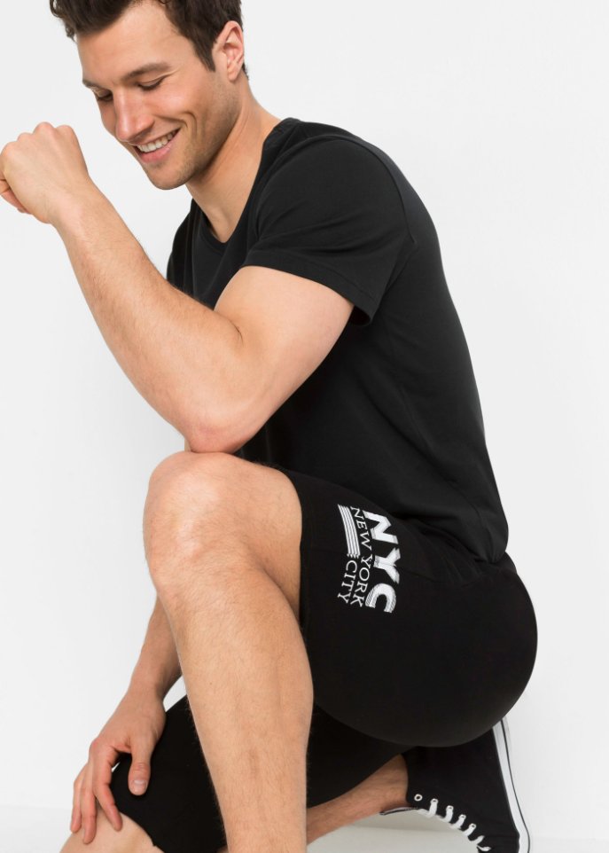 Sweat-Bermuda mit offenen Kanten