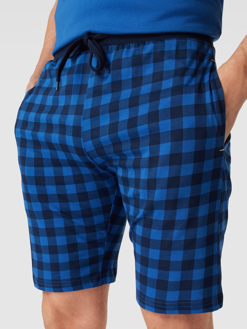 Pyjama-Shorts mit Allover-Muster in blau