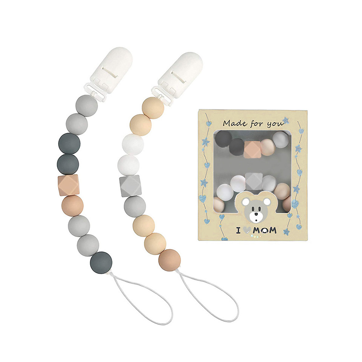 Schnullerkette mit Clip für Kinder