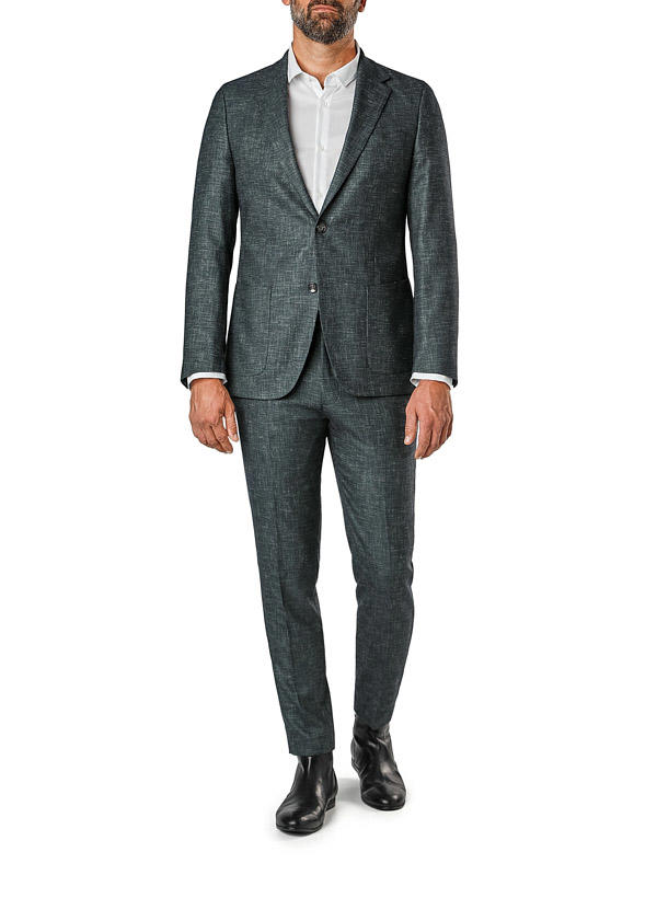 Strellson, Anzug Arndt-Kynd, Slim Fit, Mikrofaser-Leinen, grün meliert