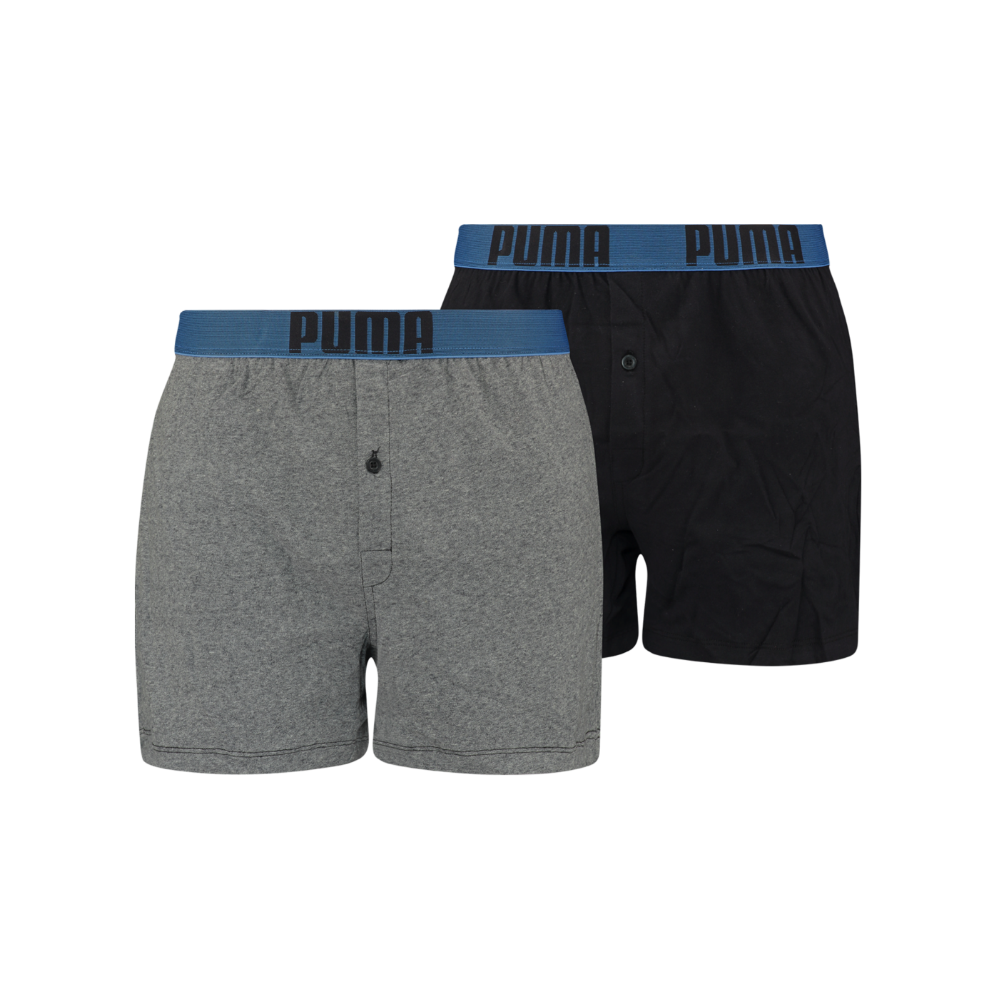 PUMA Loose Fit Boxer 2er Pack Grau Blau F002