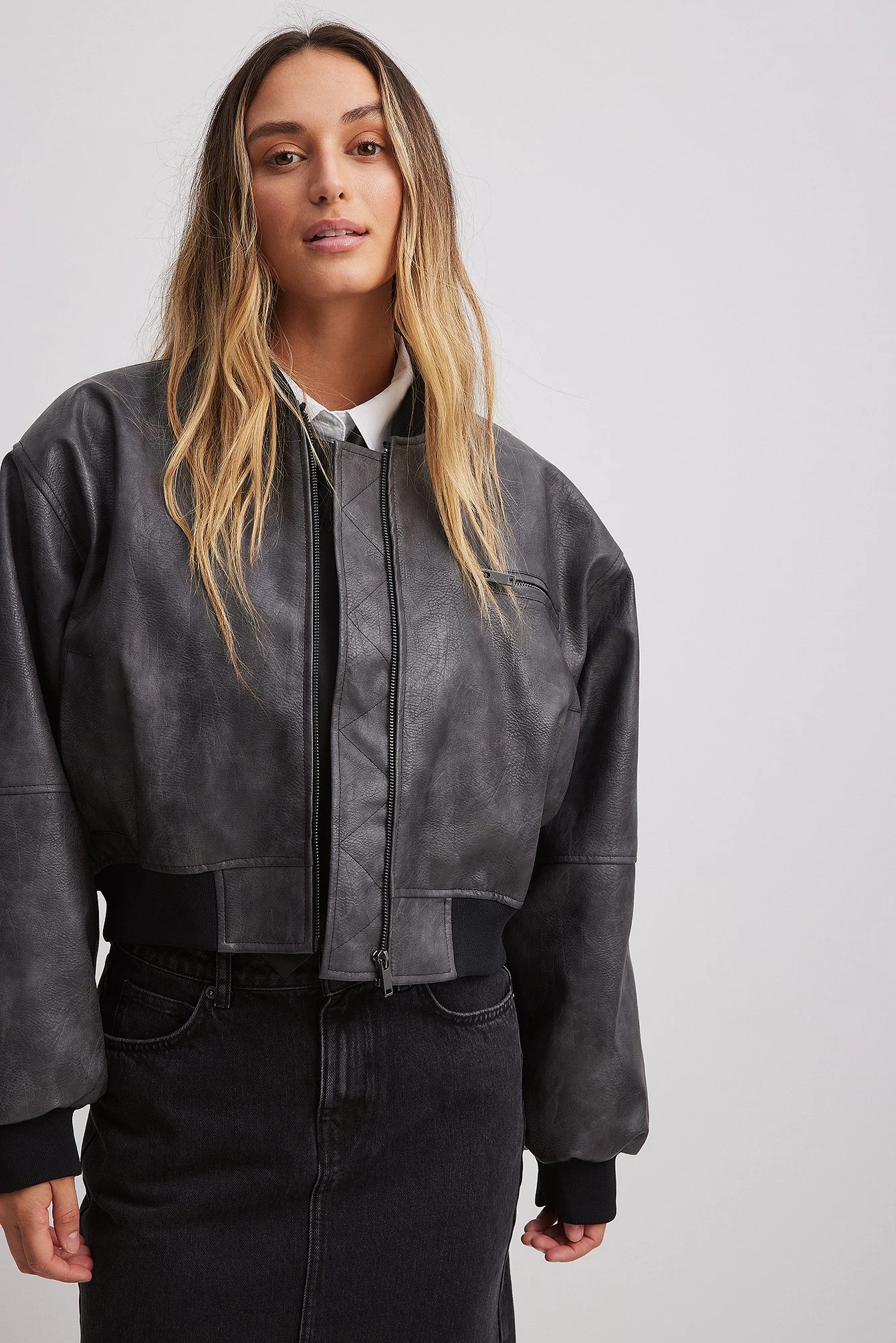 PU-Bomberjacke mit Waschung