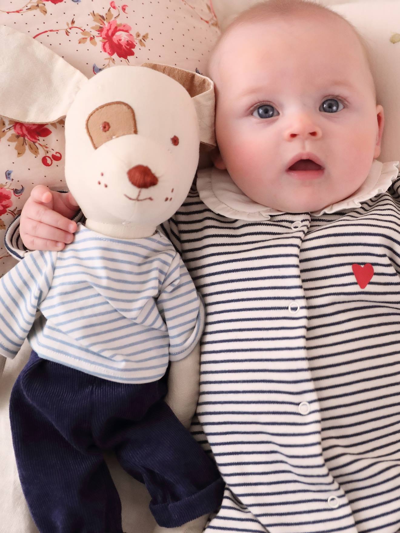 Vertbaudet Baby Stofftier Kleiner Hund - blau