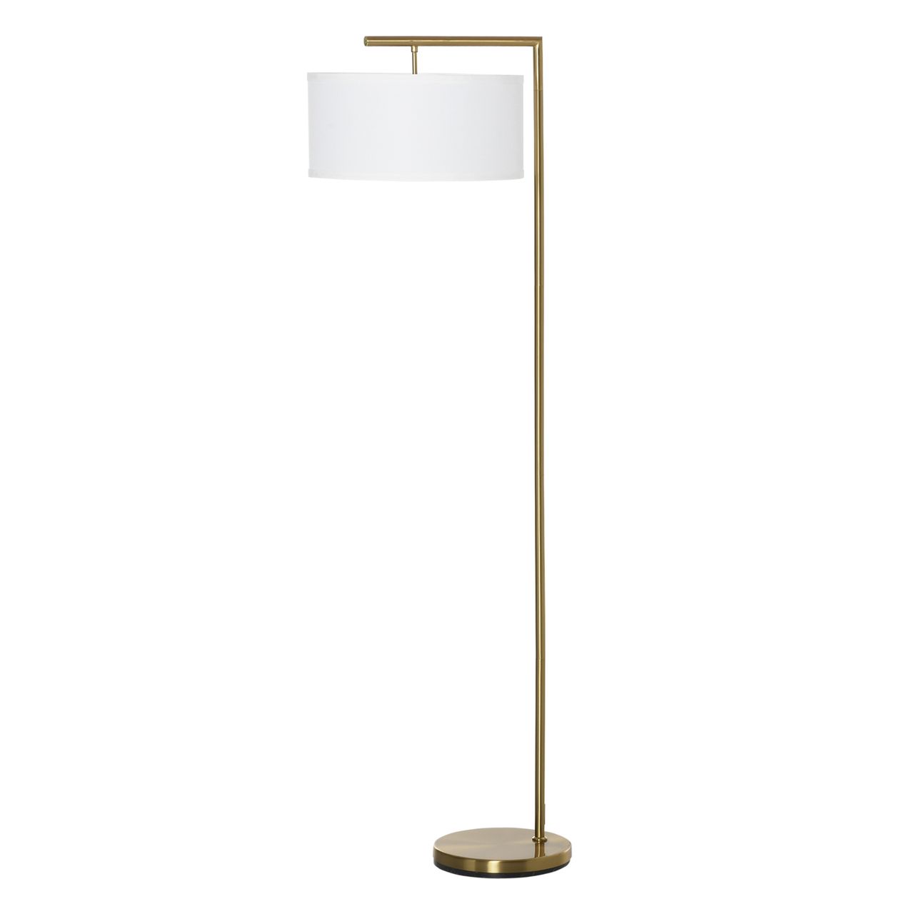HOMCOM Stehlampe für Wohnzimmer Schlafzimmer Büro Gold/Weiß E27 Sockel