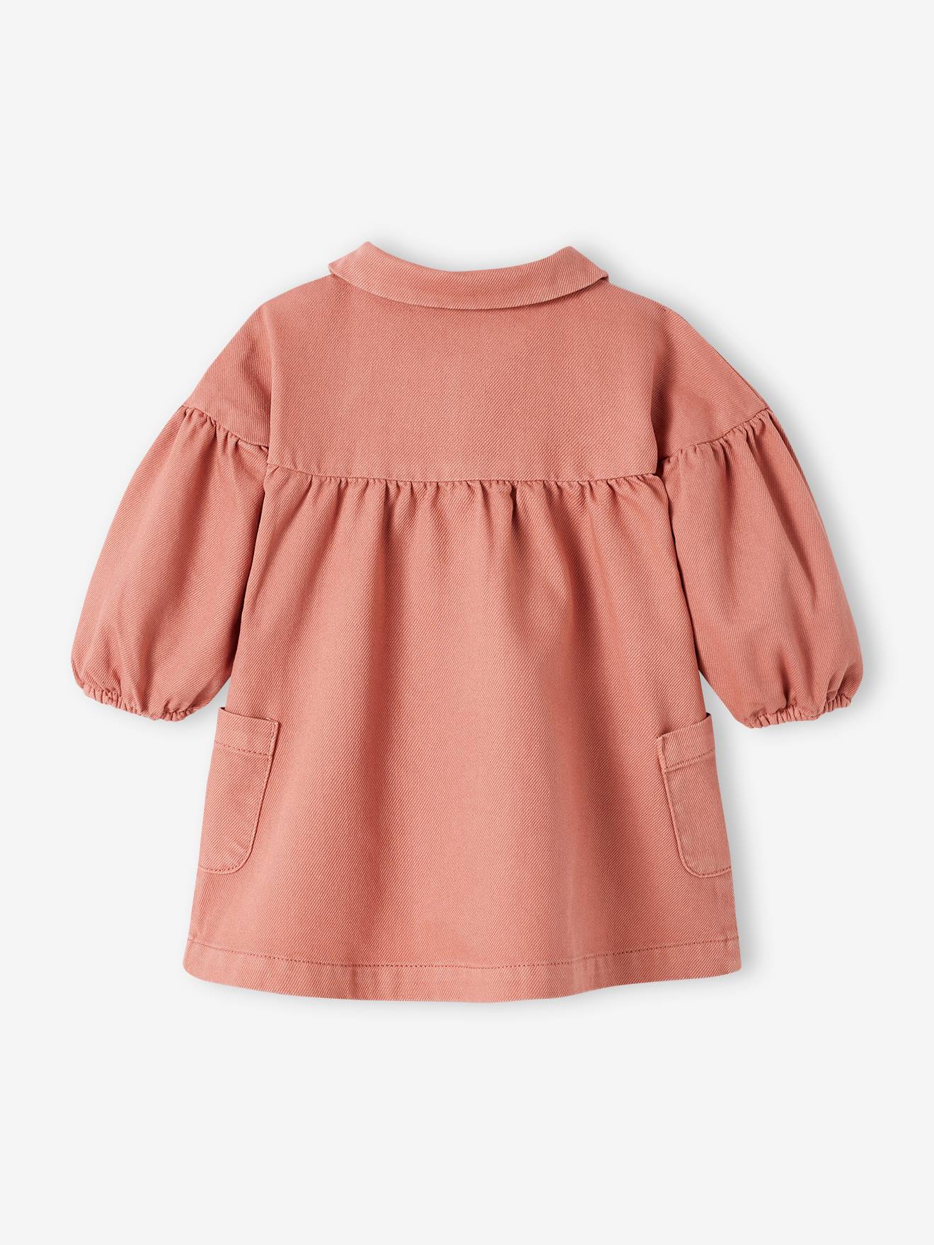 Vertbaudet Mädchen Baby Kleid mit Bubikragen - rosa