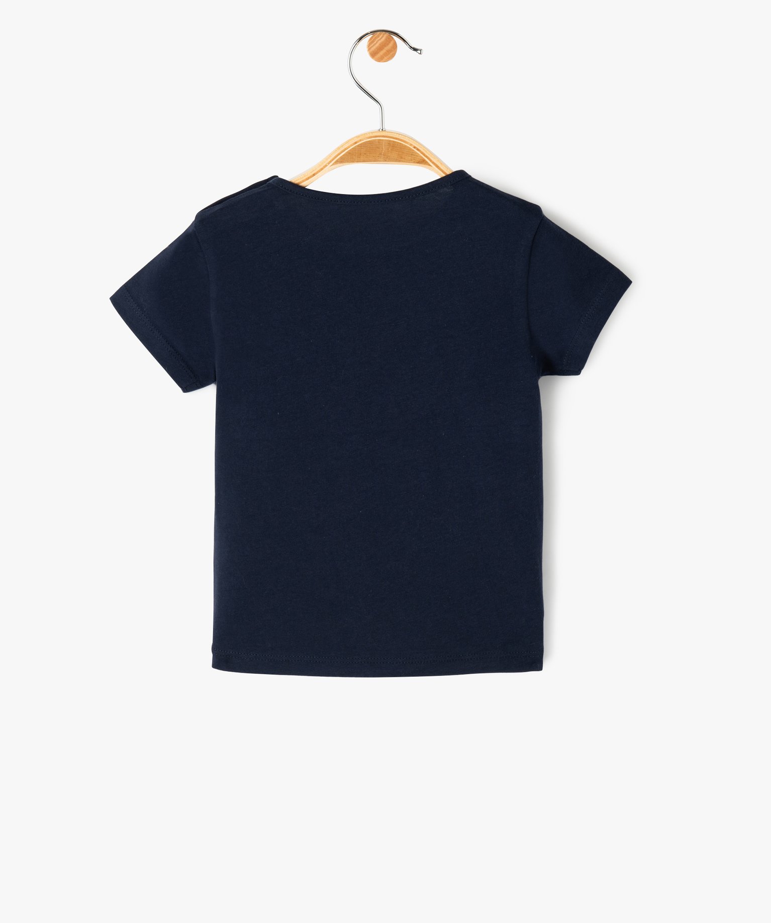 Tee-shirt bébé fille en coton à manches courtes et motif ... marine | GEMO