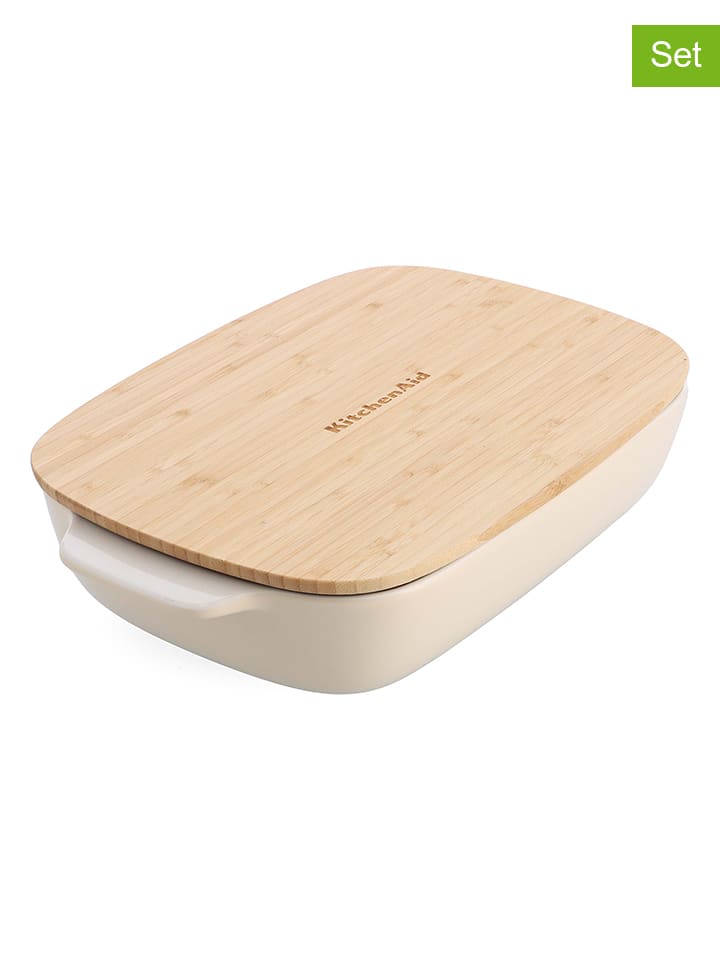 KitchenAid 2tlg. Set: Auflaufform in Creme - 3,8 l günstig kaufen onesize