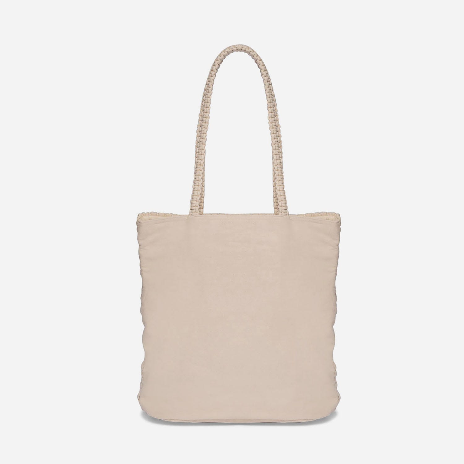 Sac TEXTO beige en macramé