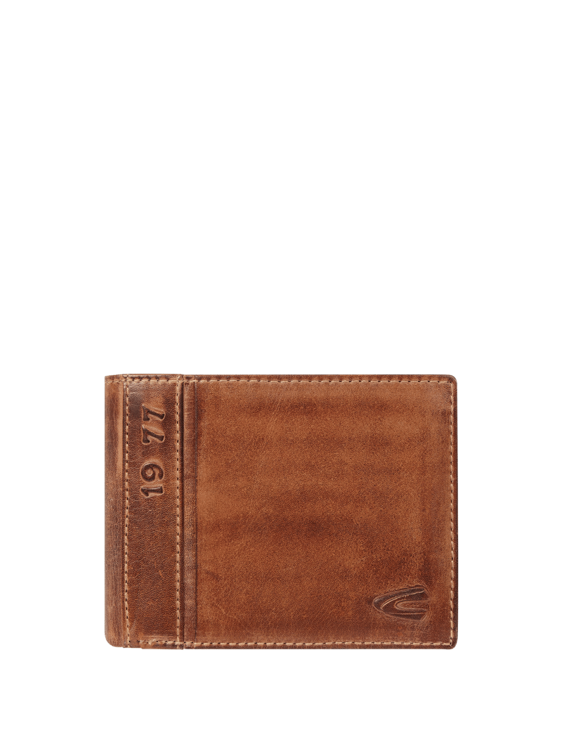 Portemonnaie aus Leder im Retro-Look in mittelbraun