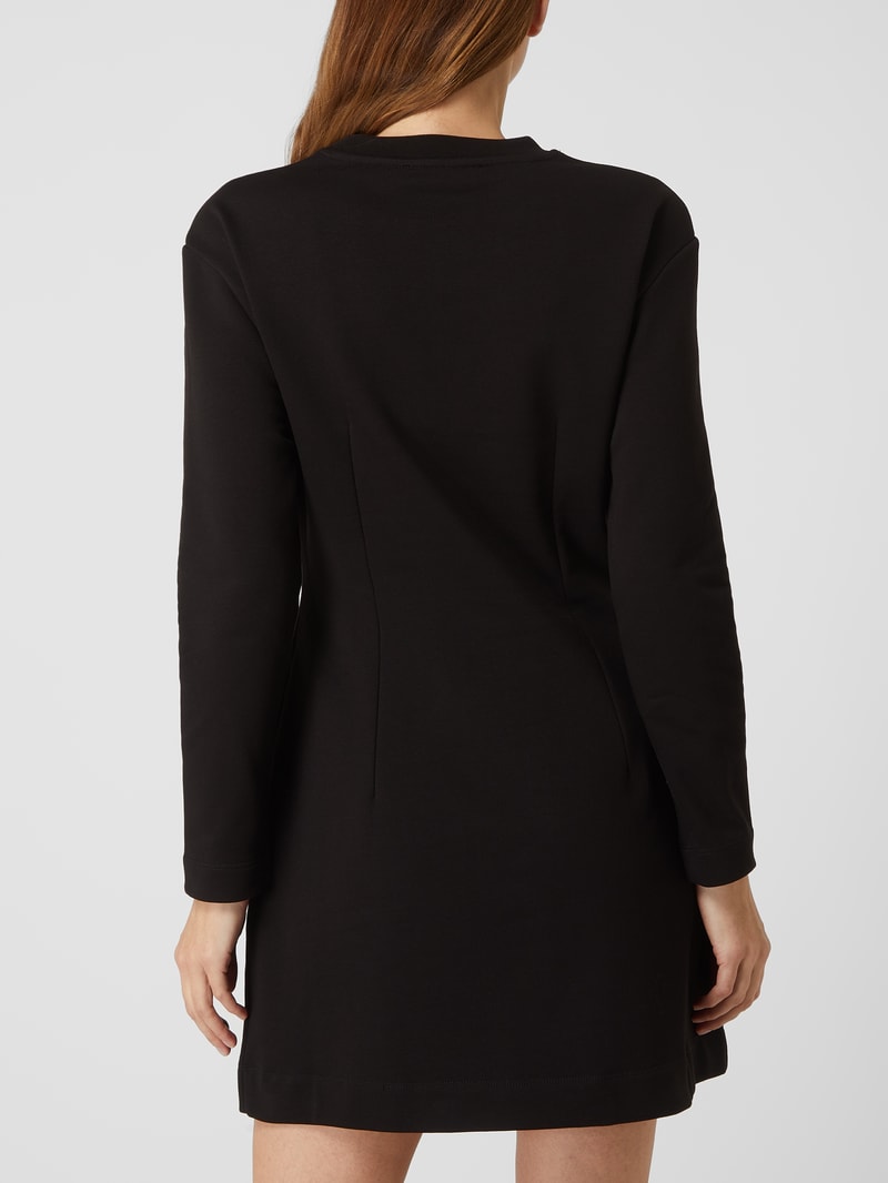 Sweatkleid mit Pailletten in schwarz