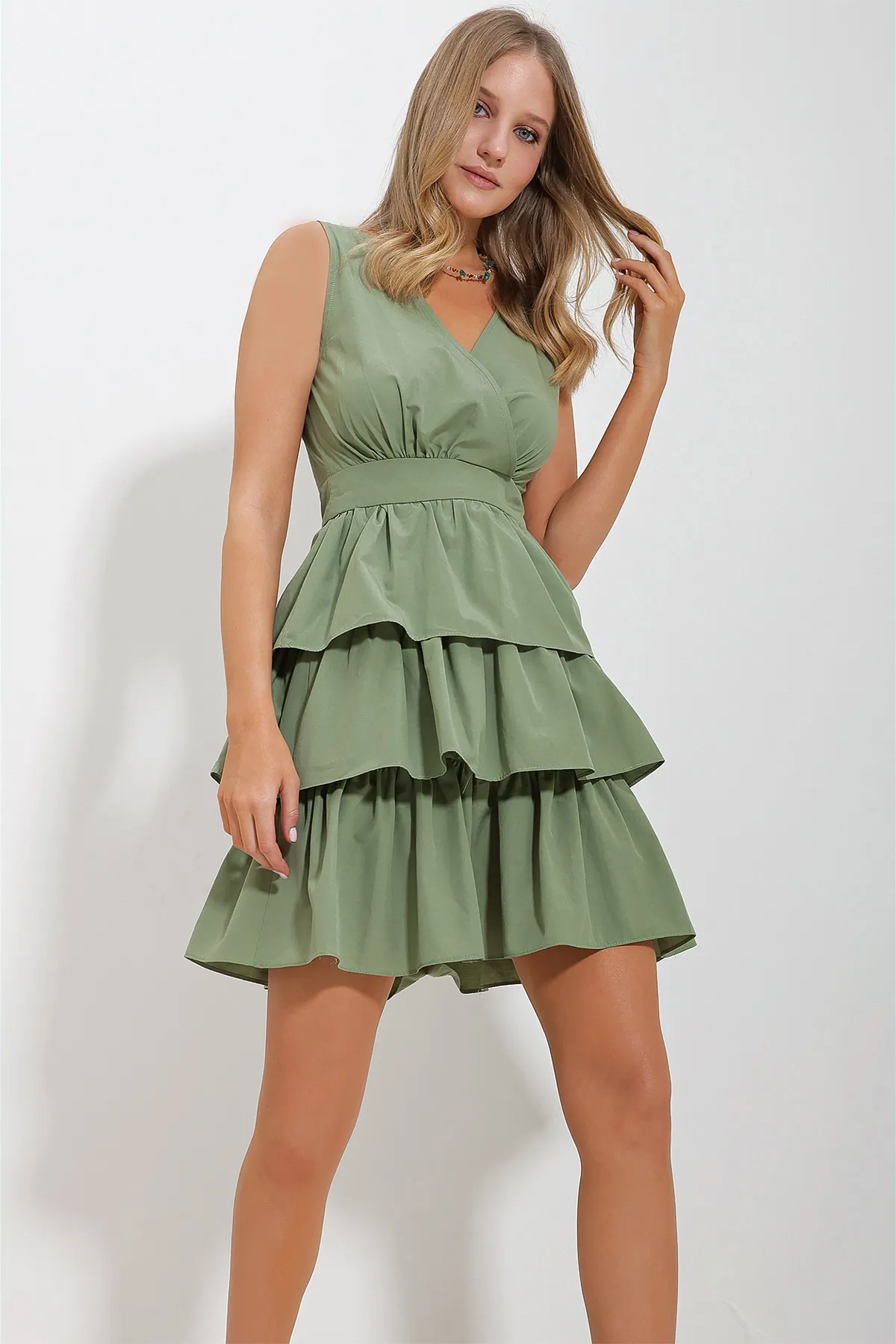 Trend Alaçatı Stili  Kleid - Khaki - A-Linie