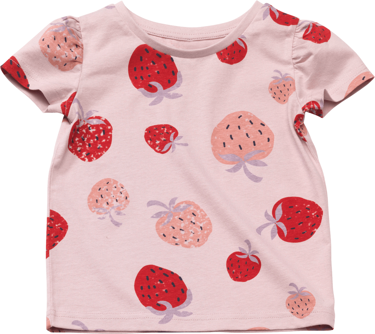 T-Shirt mit Erdbeeren-Muster, rosa, Gr. 116, 1 St
