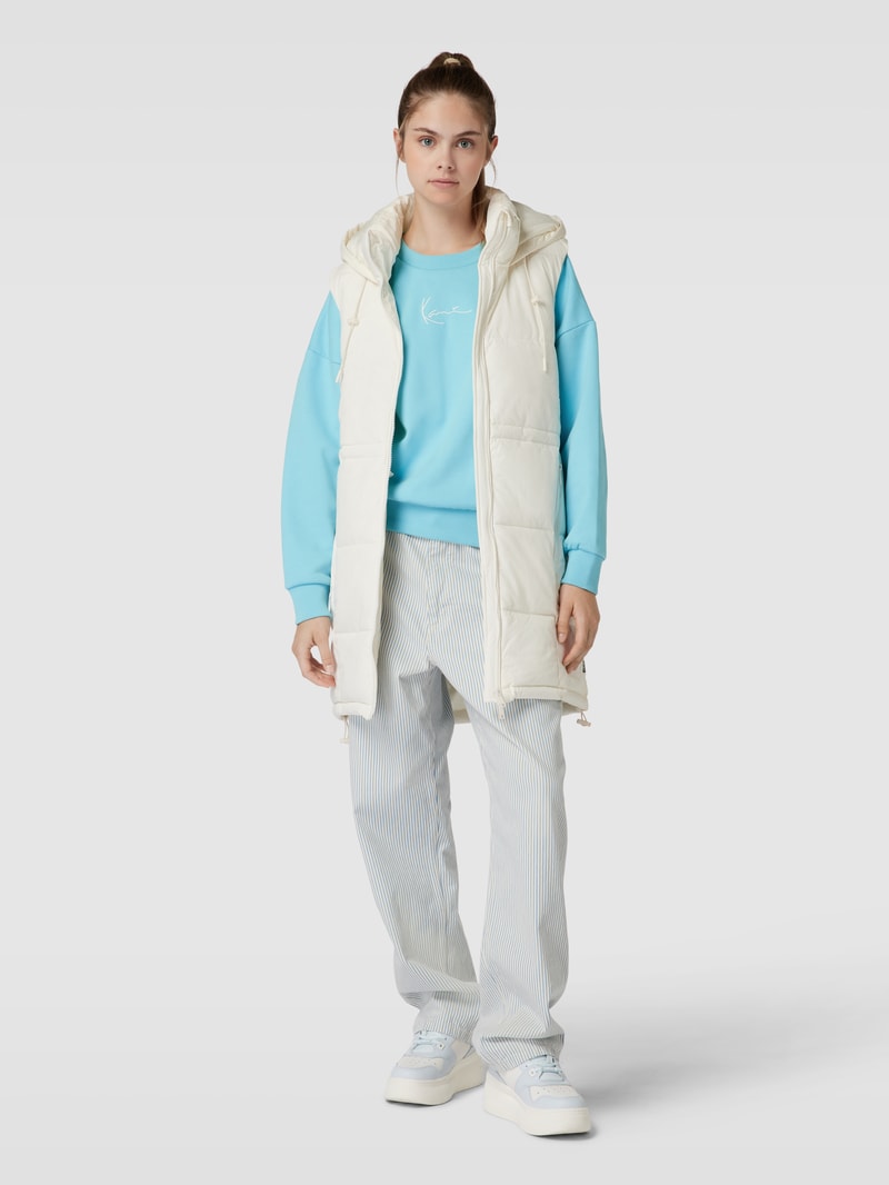 Steppweste mit Kapuze in offwhite