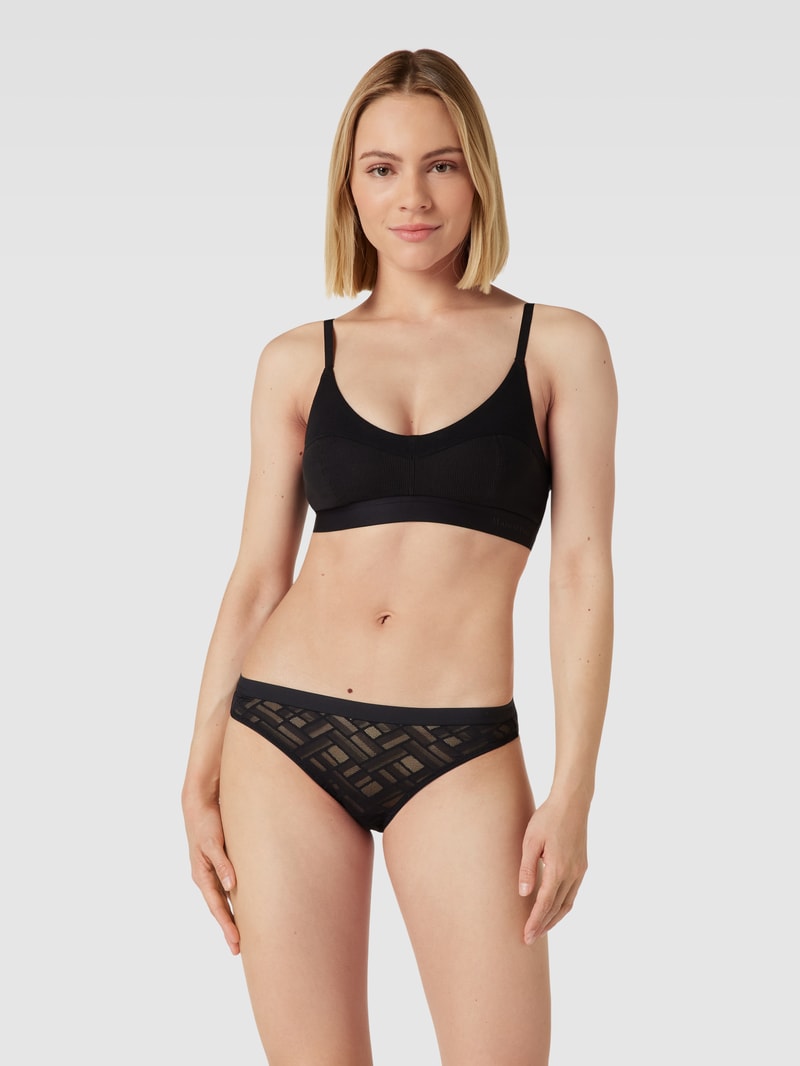 BH mit Feinripp Modell 'Iconic' in schwarz