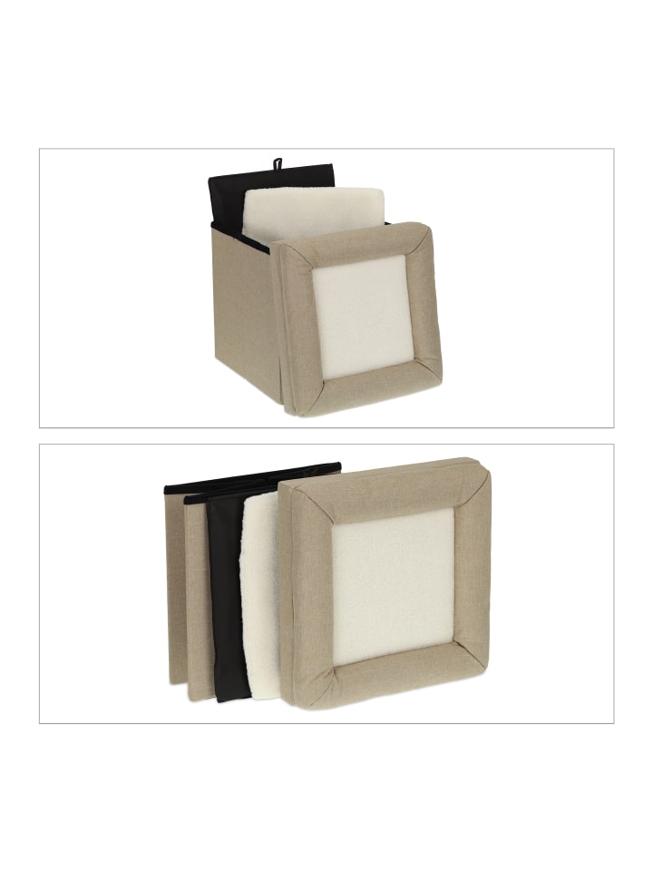 relaxdays Katzenhöhle in Braun/ Weiß - (B)40 x (H)44 x (T)40 cm günstig kaufen onesize