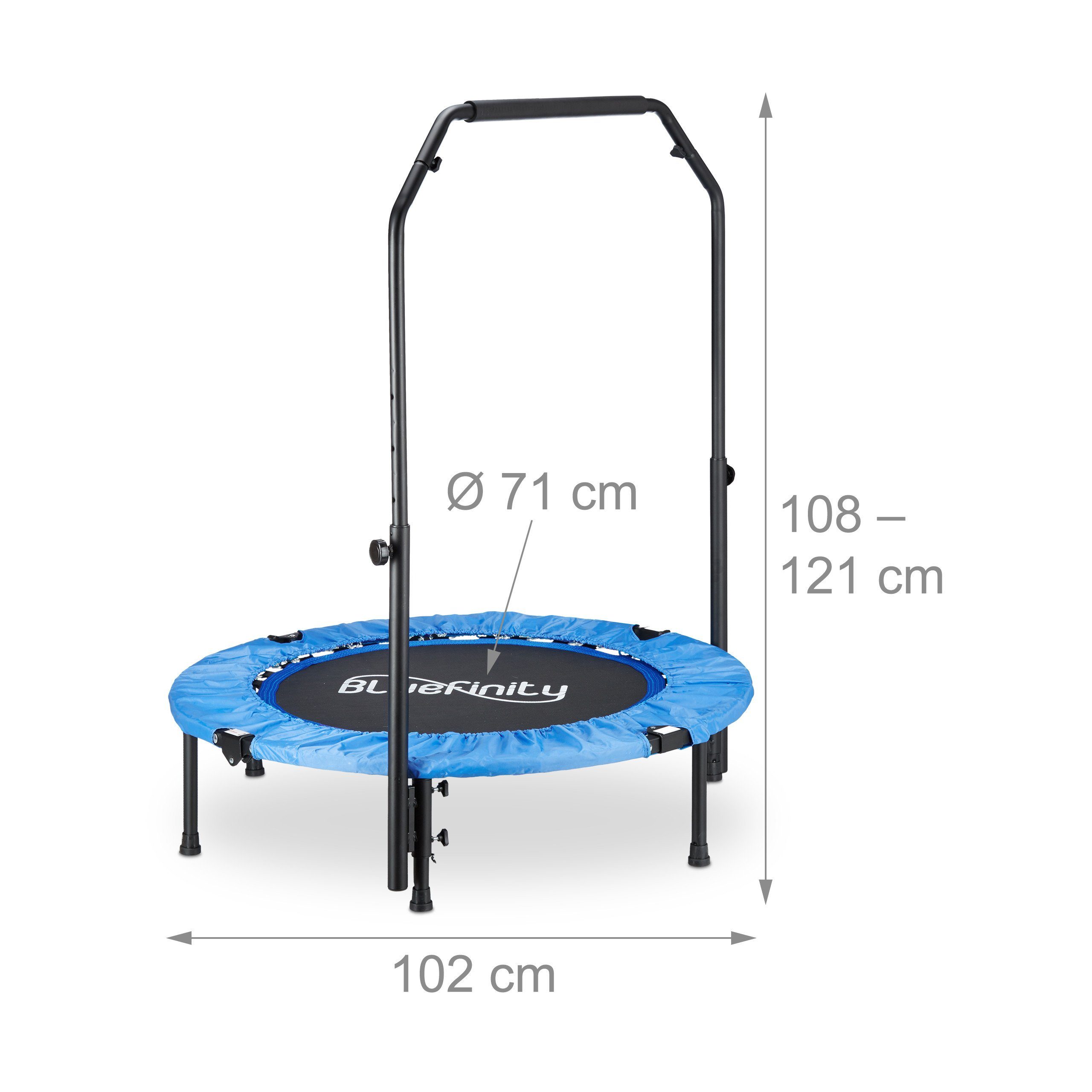 relaxdays Gartentrampolin Trampolin mit Stange und Expandern