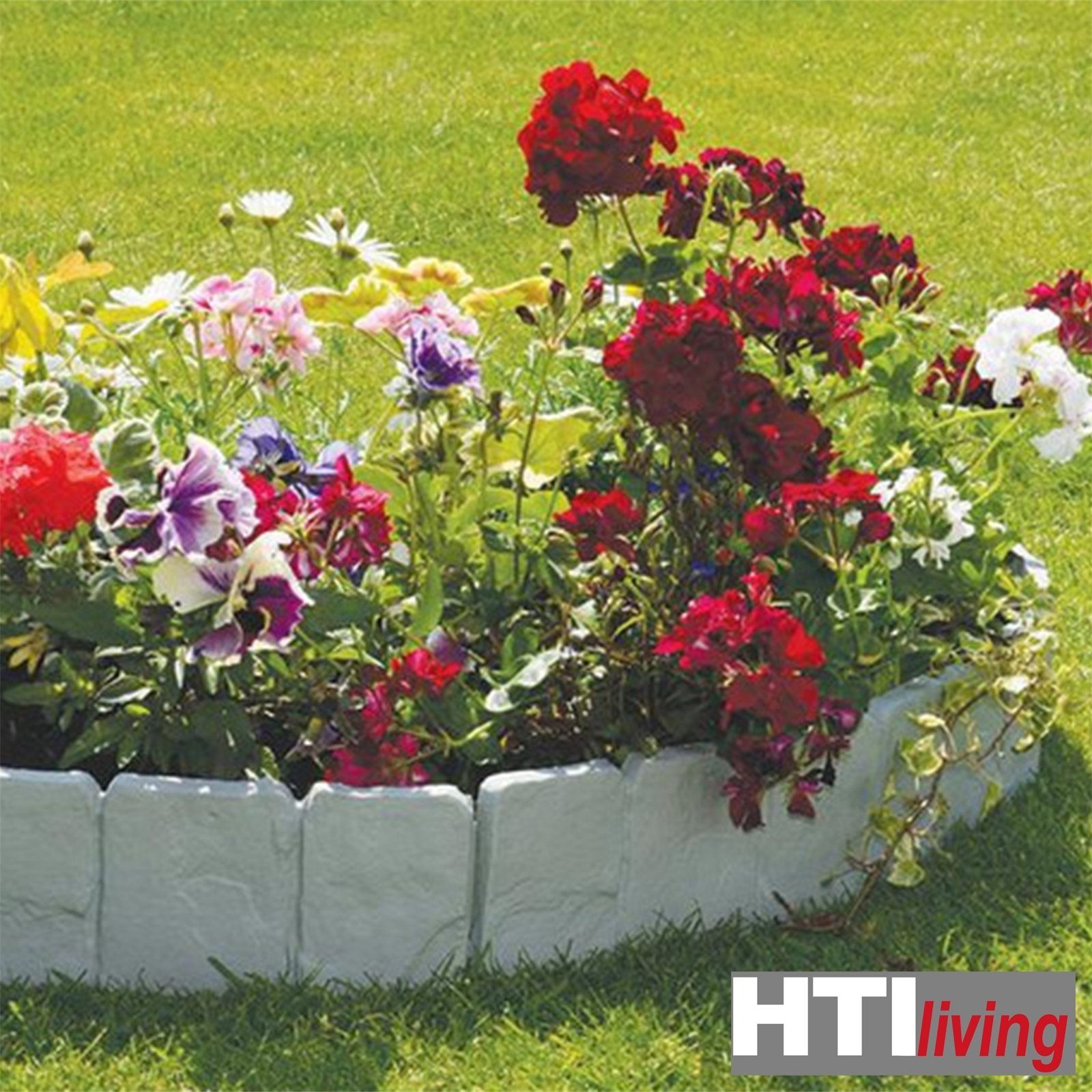 HTI-Living Rasenkante Rasenkante Steinoptik 10-teilig Nessa, Beeteinfassung