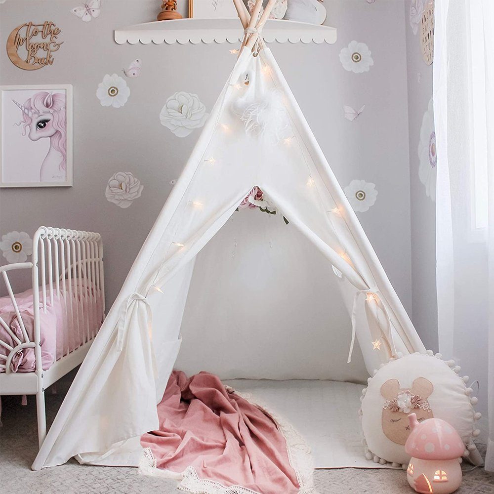 YOLEO Tipi-Zelt Spielzelt Kinderzelt für Kinderzimmer Babyzelt 120x120x130cm, Personen: 2
