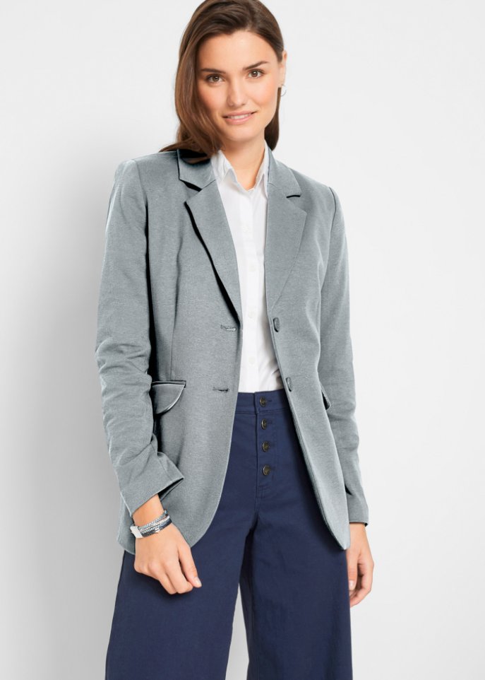 Baumwoll Jersey-Blazer, tailliert