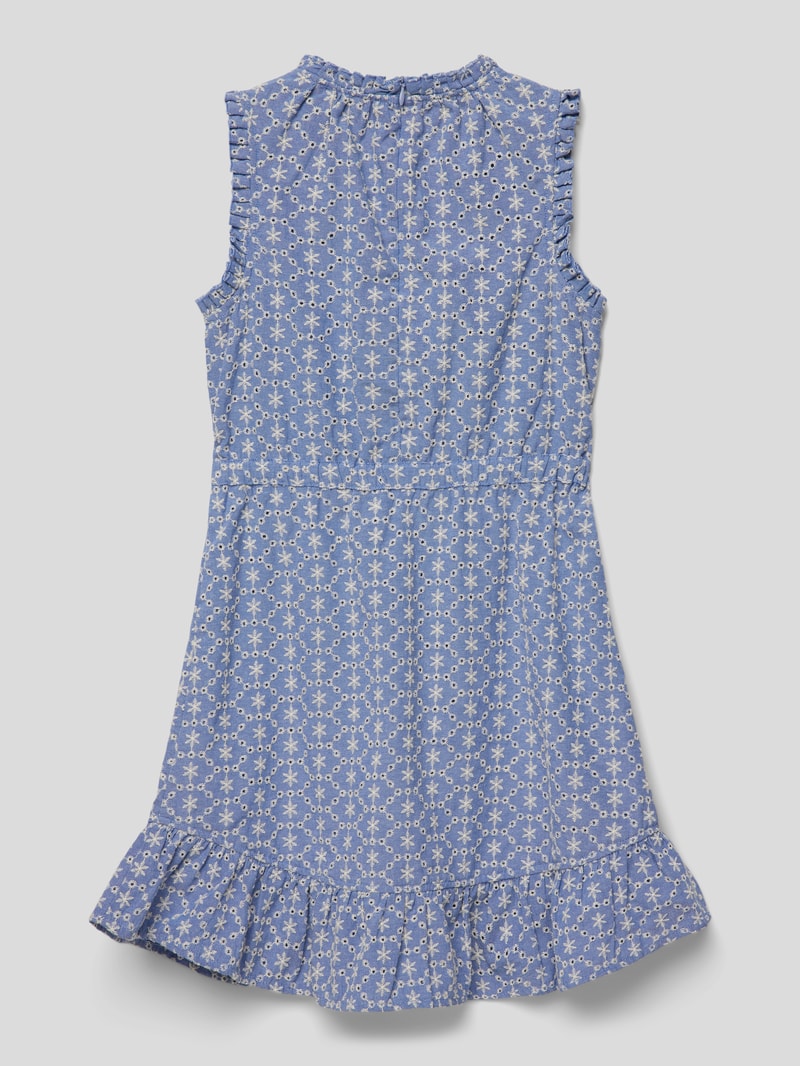 Kleid mit Allover-Muster in blau