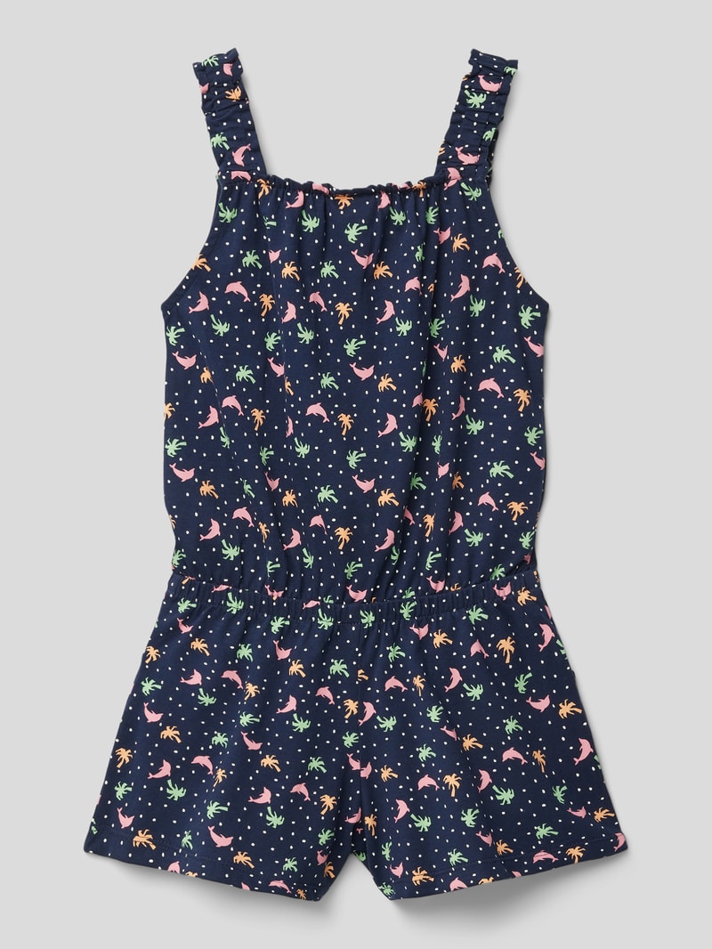 Playsuit mit Allover-Print in marineblau