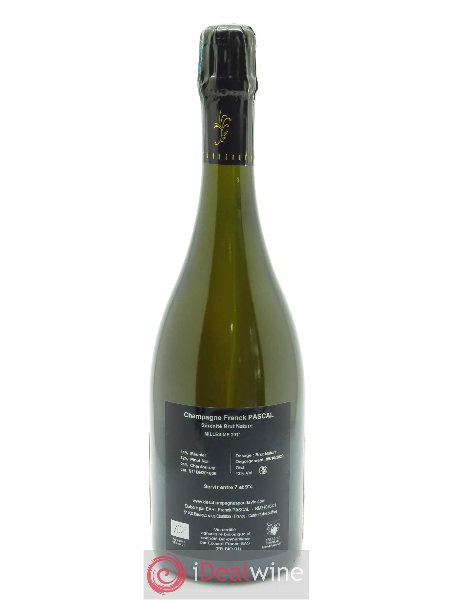 Sérénité Brut Nature Franck Pascal  2011 - Lot de 1 Bouteille