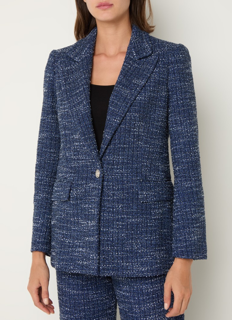 Maje Blazer with tweed look and flap pockets