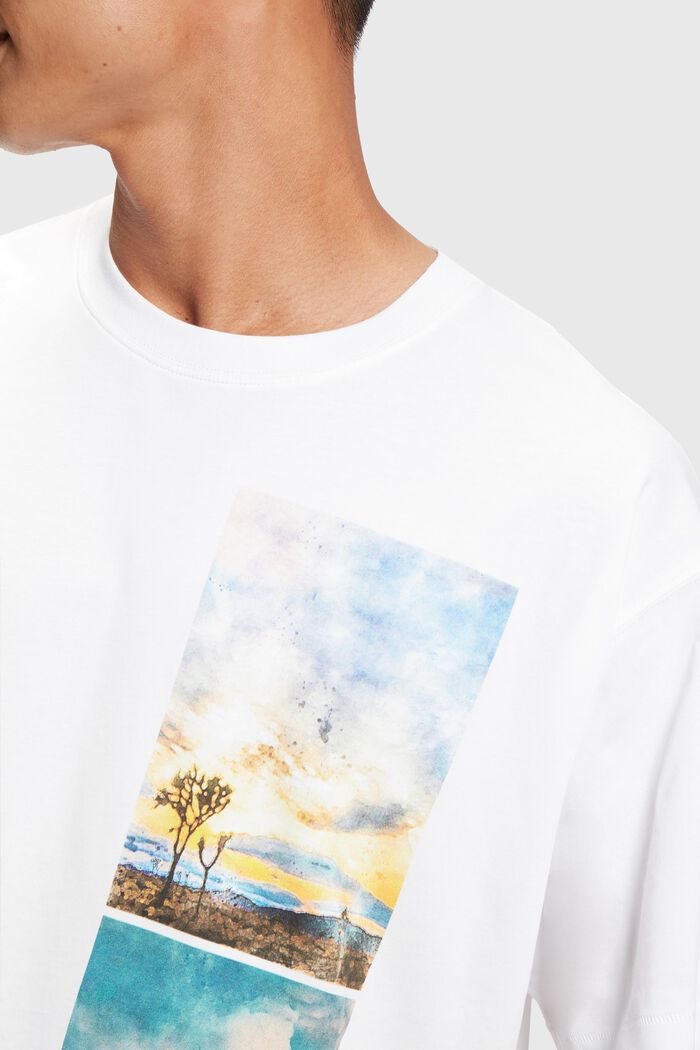 T-Shirt mit abgesetztem Landschafts-Print